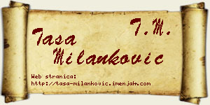 Tasa Milanković vizit kartica